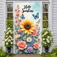 thumbnail image 6 of Floral Theme Welcome Banner Rustic Farmhouse Backdrop Green Truck Design Pink Tulips Spring Background for Front Door Decoration Spring Party Farmhouse Decor, 6 of 9