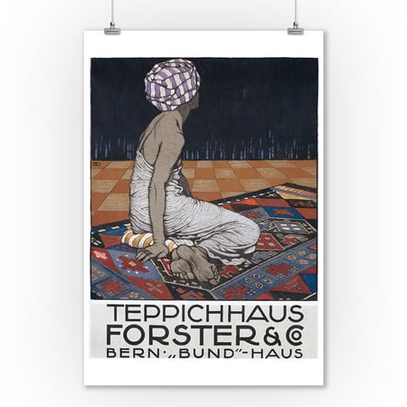 Tepichhaus Forster & Co Vintage Poster (artist: Mangold) Germany c. 1911 (9x12 Art Print, Wall Decor Travel (Forster Co Ax Press Best Price)