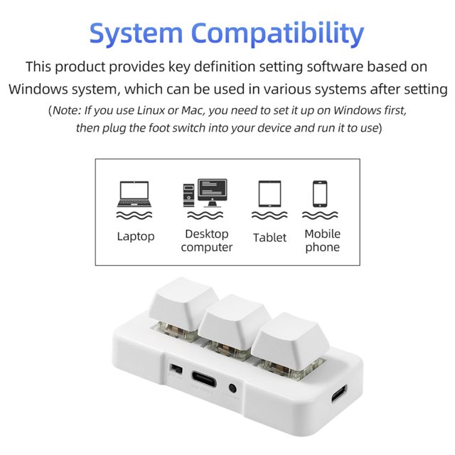 Keyboard MK321-Pro 3-key Mini Customized Keyboard with Mechanical Blue Switch USB+2.4G+BT Connection for Office Game Multimedia White