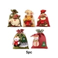 thumbnail image 3 of Christmas Decorations 5 Piece Set Set Drawstring Bag Santa Snowman Linen Bag, 3 of 4