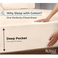 thumbnail image 2 of Royale Linens 100% Organic Cotton Fitted Sheet - Percale Weave - Super Soft Deep Pocket Bottom Sheets - Cream Elastic Sheet Twin XL Size - Twin XL Fitted Sheets Only - (39"x80"+15", Cream), 2 of 9