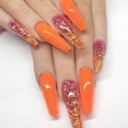 thumbnail image 1 of 20 piezas de uñas postizas acrílicas de bailarina con puntas de uñas postizas de ataúd de uñas postizas artificiales de cobertura completa para mujeres y niñas (naranja) Zhivalor HMYH818, 1 of 7