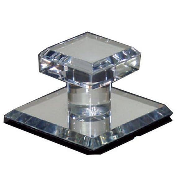 Clear Acrylic Stick-On Mirror Knob - 1-3/4" Square