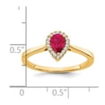 thumbnail image 3 of Auriga Fine Jewelry 14K Yellow Gold Pear Ruby and Diamond Halo Ring for Women Size 7, 3 of 6