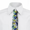 thumbnail image 2 of Modern Necktie, Geometric Retro Theme, Dress Tie, 3.7", Blue Yellow and Black, by Ambesonne, 2 of 3