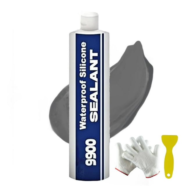 Scellant Structural Super Collant Polyvalent, Adhésif Imperméable 9900 Colle Scelleuse - Résistant aux UV, Composite d'Étanchéité Puissant, Adhésif Multi-Surfaces pour Toit Salle de Bain Carrelage (Gris)