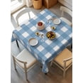 thumbnail image 6 of Blue White Plaid Table Cloth, Gradient Geometric Buffalo Checkered Waterproof Tablecloth for Square Tables, Reusable Washable Fabric Table Cover for Restaurant Kitchen Dining Tables 54"x54", 6 of 6