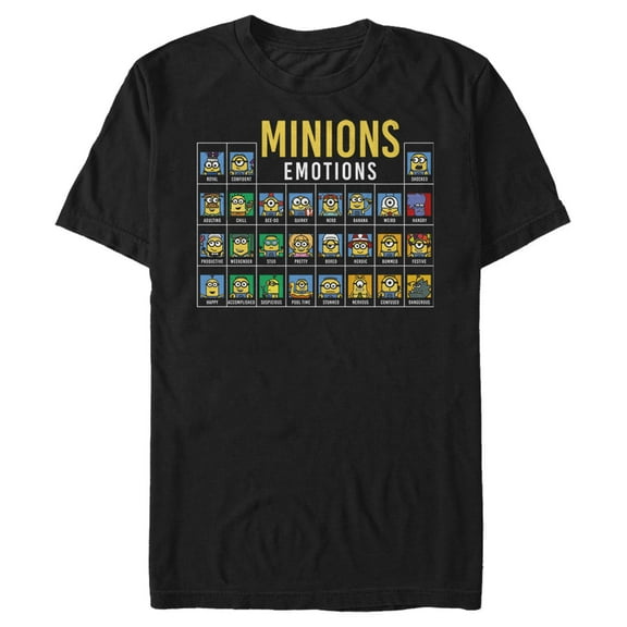 Men's Despicable Me Minion Emotion Periodic Table Graphic Tee Black X Large