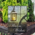 thumbnail image 3 of America Forever Warm Winter Wishes Garden Flag Double Sided Vertical Decorative 12.5 x 18 inches for Outdoor, Yard, Porch Happy Holidays Welcome Candle Lamp Rustic Farmhouse Garden Flag, 3 of 3