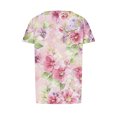 thumbnail image 5 of JTZGDY Tunic Tops for Women Dressy Casual Summer Floral Print Short Sleeve Crewneck Basic Ruched Pelated T-Shirts Loose Fit Cozy Ladies Blouse Multicolor#14 M, 5 of 7