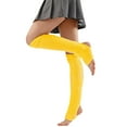 thumbnail image 3 of ManxiVoo Ribbed Knit Leg Warmers Stretchable Foot Covers for Dance Fitness Yoga and Retro Fashion Yellow, 3 of 6