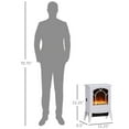 thumbnail image 2 of 22" Electric Fireplace Stove, 750W/1500W Freestanding Fireplace Heater with Realistic Flame Effect and Overheat Safety Protection, Multifunctional Mantel Fireplace for Living Room, White, 2 of 7