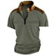 thumbnail image 1 of pstuiky camisetas para hombre, Blusa de manga corta con cuello alto, manga corta, bloque de color y cremallera para hombre camisas casuales para hombre s, 1 of 3