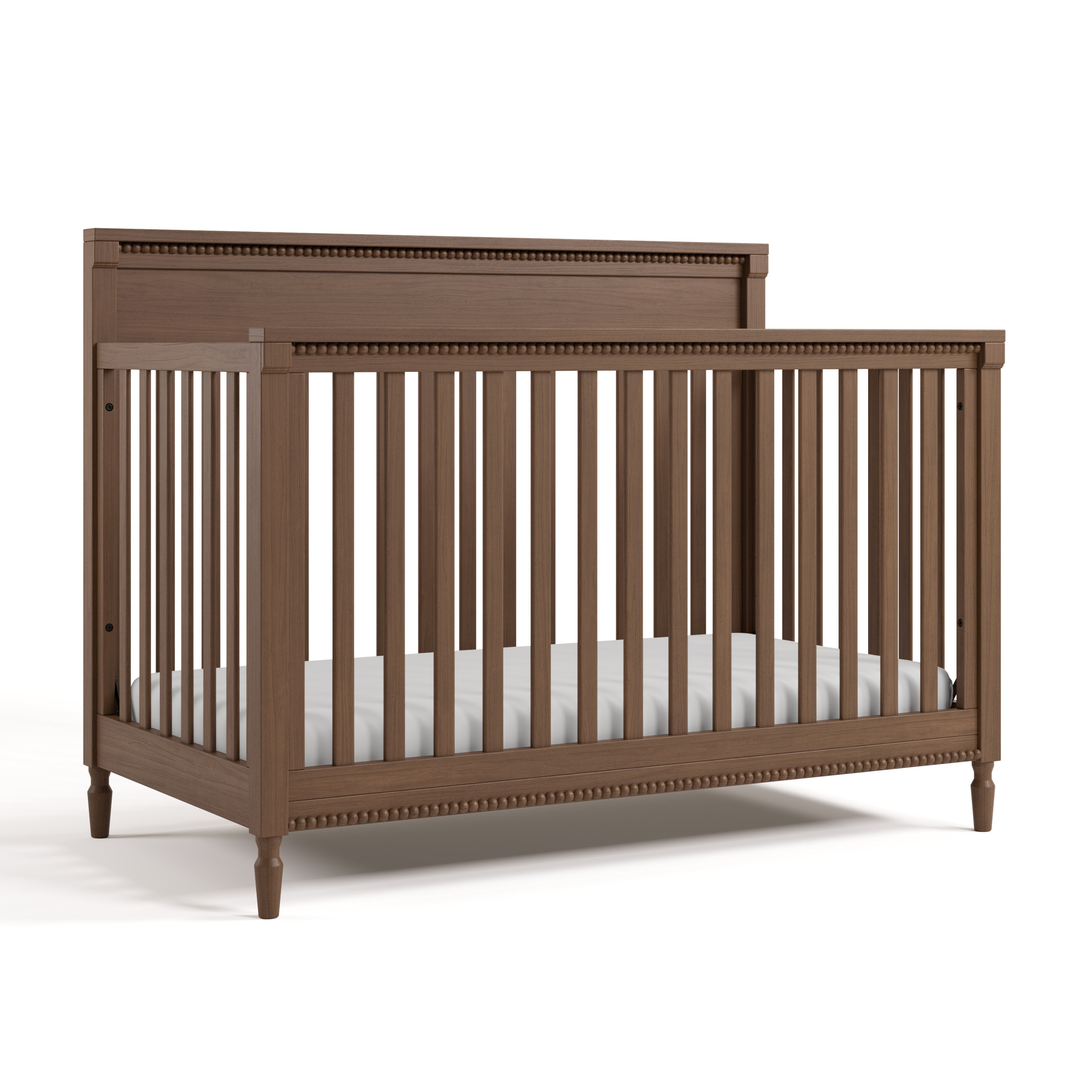 Storkcraft Valencia 5-in-1 Convertible Crib with Bonus Toddler Guardrail, Hazelnut