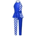 thumbnail image 4 of TiaoBug Kids Girls Sleeveless Sparkly Sequins Dance Unitards Jumpsuit Christmas Candy Cane Costume Royal Blue 10, 4 of 7