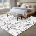 thumbnail image 4 of Rectangle Area Rugs 8 x 10 Ft, Black White Branches Non-Slip Residential Carpet, Vintage Art Farmhouse Indoor Crawling Mats Runner Rugs for Living Room/Dining Room/Bedroom, 4 of 8