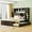 Espresso, variant on New Queen Size Wooden Bed With All-in-One Cabinet, Shelf and Sockets,Twin XL Trundle,Espresso