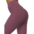 thumbnail image 2 of Women's High Waisted Ruched Yoga Pants Tummy Control Textured Leggings Butt Lifting Anti Cellulite Stretchy Tights, 2 of 6