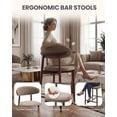 thumbnail image 5 of EOP Single Barstool, Mid Century Counter Height Barstools with Curved Back, Upholstered Kitchen Bar Chairs with Wood Legs for Kitchen Island Dining Room, Camel, 5 of 9