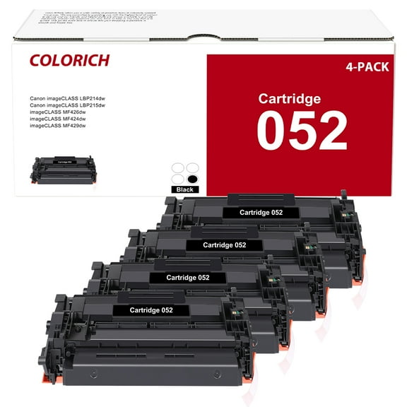 Cartridge 052 Compatible Toner Cartridge for Canon 052 052H ImageCLASS MF429dw MF426dw MF424dw LBP214dw LBP215dw Printer Ink (Black, 4-Pack)