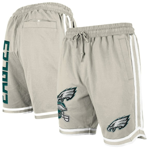Men's New Era Light Beige Philadelphia Eagles Stone Multi Patch Shorts