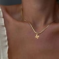 thumbnail image 1 of Collar con colgante de acero inoxidable chapado en oro del alfabeto de A-Z para mujer, cadena de serpiente con letra inicial, collares de clavícula, joyería para el cuello, 1 of 5
