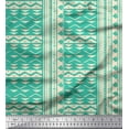 thumbnail image 1 of Soimoi Green Cotton Duck Fabric Square & Triangle Geometric Print Fabric by the Yard 58 Inch Wide, 1 of 3