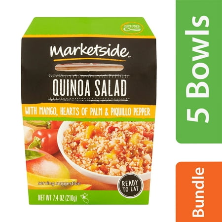 (5 pack) (5 Pack) Marketside Quinoa Salad with Mango, Hearts Of Palm & Piquillo Pepper, 7.4 oz