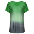 thumbnail image 2 of WIZUTIZ T Shirts for Women up to 60% Off Tunics Plus Fashion Tshirts Solid Comfy V-Neck T-shirt Oversize Short Sleeve Shirts Cozy Style Sports Tops Blouse Cotton Blend Fluffy Ladies Tshirt Tee Green, 2 of 4