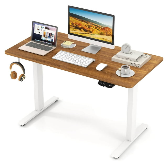 Costway Bureau Debout Électrique Réglable 48 Pouces x 24 Pouces Double Moteur avec Contrôleur