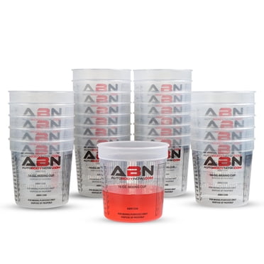 ABN 64oz Paint Mixing Cups With Lids - 100 Pack | Auto Paint Resin Supplies, Disposable Mixing Cups
