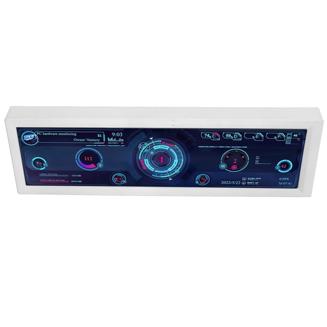 8.8 Inch PC Temperature Display, PC Sensor Panel Display with HD IPS 1920x480 60Hz Resolution, 178 Degree Angle, PC CPU Data Secondary Display for RPi for Linuxs for Wins