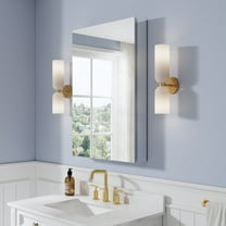 ANGELES HOME 24" x 36" Wall Mounted Medicine Cabinet, Medicine Cabinet with Tempered Mirror, Anodized Chrome Aluminum Frame, Bathroom Cabinet with 3 Adjustable Shelves, Left Open Door