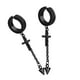 thumbnail image 4 of Pendientes largos cruzados Hugo 2pcs Hombre Mujer Acero Negro, 4 of 10