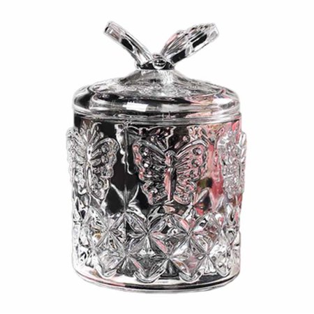 

Panda Superstore PL-HOM16439921-HARRY00604-RP Multipurpose Creative Home Restaurant Carving Glass Cotton Swab Dispenser Toothpicks Holder Crystal Butterfly