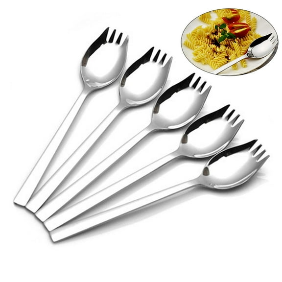 Raindrops Stainless Steel Long Handle Spork for Kitchen Use Silver Color Easy to Clean 304 Material
