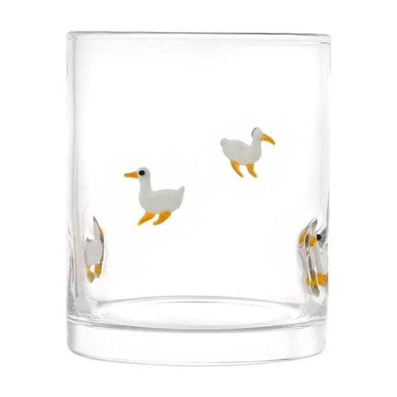 Easter Glass Cup, Spring Glassware, Bunny Carrot Easter Egg Design, 12-Ounce Clear Heat-Resistant Glass Cup, 5-Piece Set