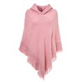 thumbnail image 3 of Summer Clearance Sale! TMOYZQ Hooded Shawls Cape For Women, Crochet Knitted Fringe Hem Pullover Sweater Swimsuit Coverup Beach Cover Ups for Swimwear Bathing Suit Cover Ups, 3 of 7