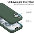 thumbnail image 3 of iPhone 16 Case, iPhone 16 Phone Case Liquid Silicone Gel Rubber Slim Phone Case Soft Anti-Scratch Durable Microfiber Lining Full Body Shockproof Protective Cover iPhone 16 6.1", Forest Green, 3 of 14