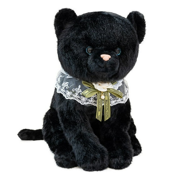 Cute Black Cat Plush Toy Birthday Soft Plush Pillow Countryside Cat Stuffed Animal Halloween Gift
