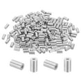 thumbnail image 1 of Uxcell 3/64"(1mm) Aluminum Wire Rope Stop Sleeve Set, 200 Pcs Crimping Loop Sleeve Single Hole Round Cable Ferrule for Wire Rope Cable Line, Silver, 1 of 6