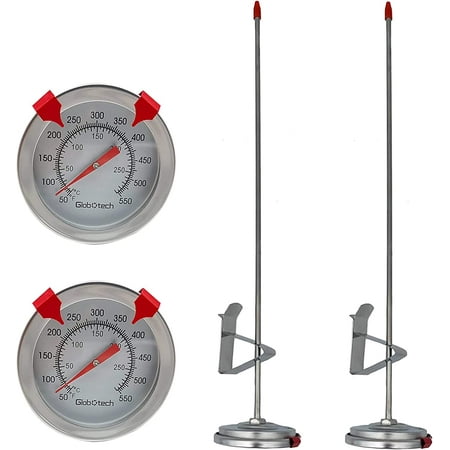 

Meat Candy Deep Fry Thermometer - 2 Dial Thermometer 12 Long Stainless Steel Stem Cooking Thermometer for Grill. Turkey. BBQ (Pack of 2)