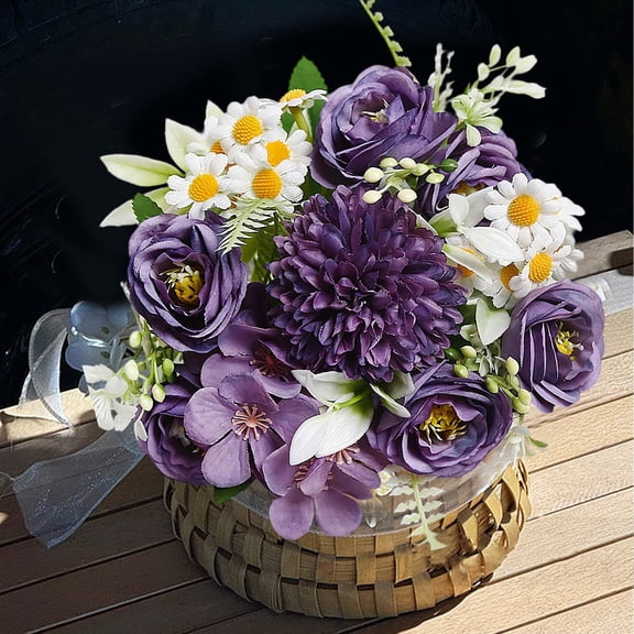 Vintage Artificial Peony Silk Flowers and Hydrangeas for Wedding Bridal Home Décor – Beautiful Floral Centerpiece Arrangement Decoration with 1 Bouquets (Cheerful Medley) 11.8''