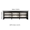 thumbnail image 3 of Madesa Media Console TV Stand Entertainment Center with 6 Shelves and Cable Management for 65, 75 Inch Television Living Room and Bedroom Modern Wooden - Black, 3 of 5