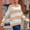 Khaki, variant on MHFRRA Oversized Sweatshirt Women's Casual Loose Fit Crew Neck Sweater with Fringed Striped Design