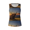 thumbnail image 4 of Xecao Yak print women's scoop neck, loose-fit workout tank tops for the gym., 4 of 9
