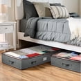 thumbnail image 6 of 4-Pack 90L Large Foldable Under Bed Storage Containers, Clear Transparent Top & Secure Lid Dustproof Storage Bins,Grey Breathable Closet Organizers for Clothes, Blankets, Pillows, Shoes, 6 of 7