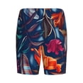 thumbnail image 5 of Naloa Tropical Flower Men's Short Pajama Pants, Lounge Comfort Shorts with Elasticized Waistband and Side Pockets - X-Large, 5 of 9