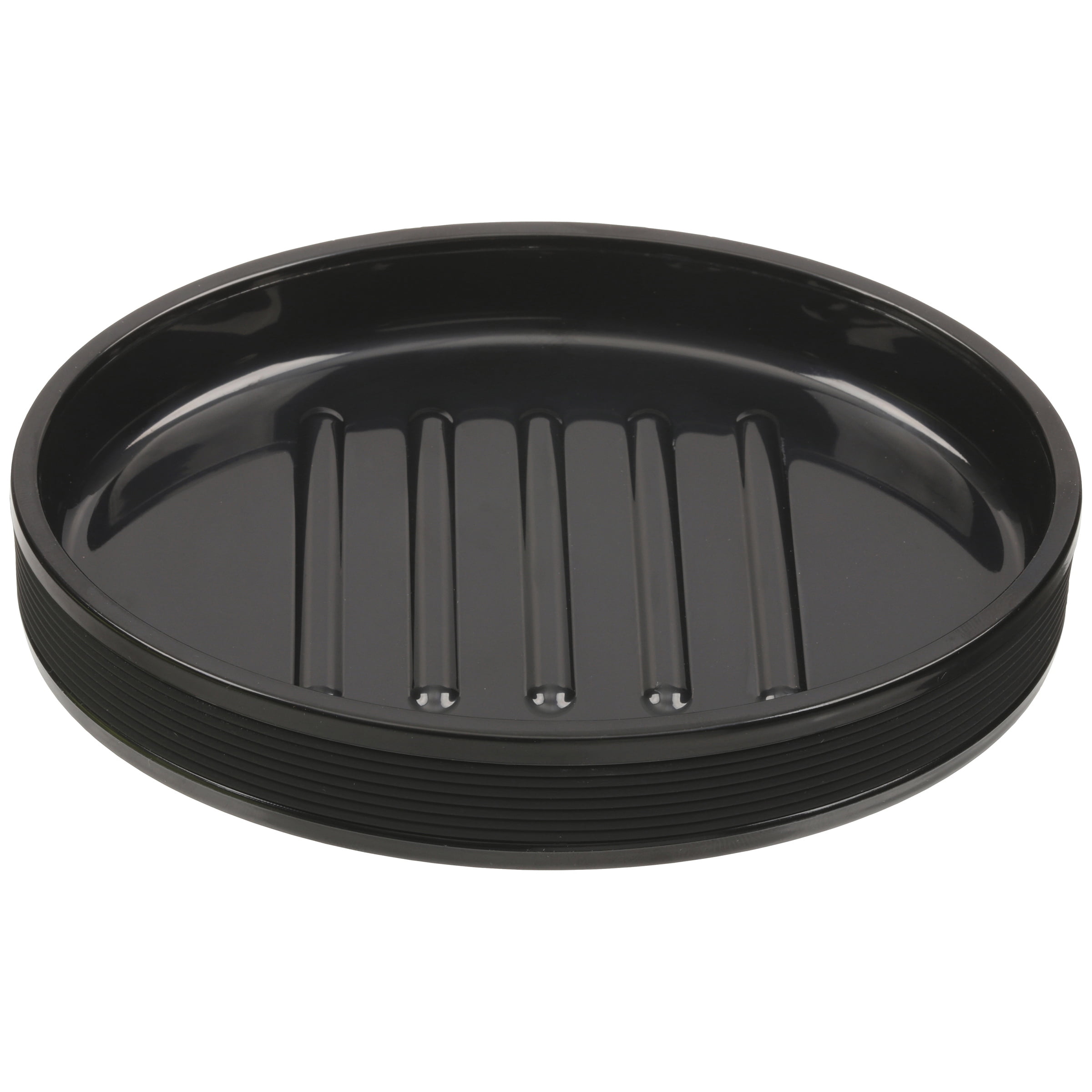 Mainstays Soft Touch Black Plastic Soap Dish, 1 Each