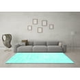 thumbnail image 3 of Ahgly Company Indoor Rectangle Solid Turquoise Blue Modern Area Rugs, 6' x 9', 3 of 4